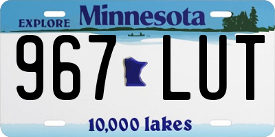 MN license plate 967LUT