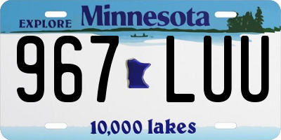MN license plate 967LUU