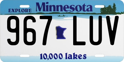 MN license plate 967LUV