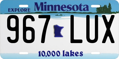 MN license plate 967LUX