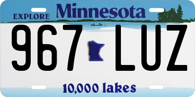 MN license plate 967LUZ