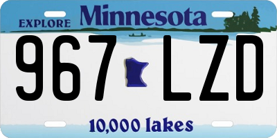 MN license plate 967LZD