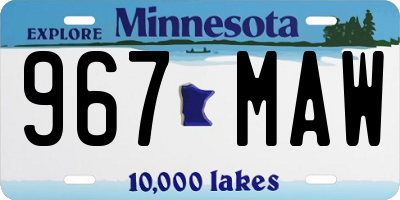 MN license plate 967MAW