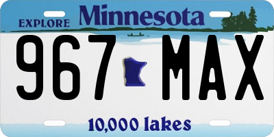 MN license plate 967MAX