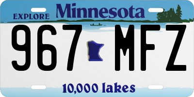MN license plate 967MFZ