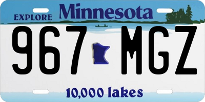 MN license plate 967MGZ
