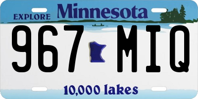 MN license plate 967MIQ