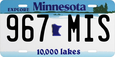 MN license plate 967MIS