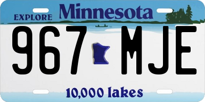 MN license plate 967MJE