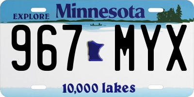 MN license plate 967MYX