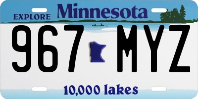 MN license plate 967MYZ