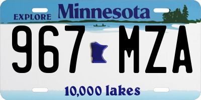 MN license plate 967MZA