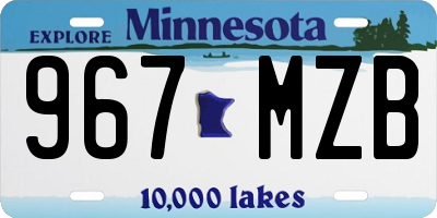 MN license plate 967MZB