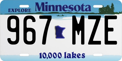 MN license plate 967MZE