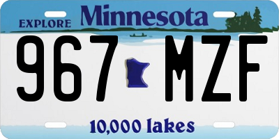 MN license plate 967MZF
