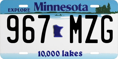 MN license plate 967MZG