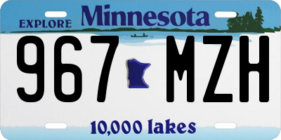 MN license plate 967MZH