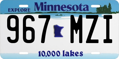 MN license plate 967MZI