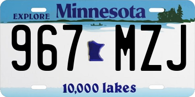 MN license plate 967MZJ
