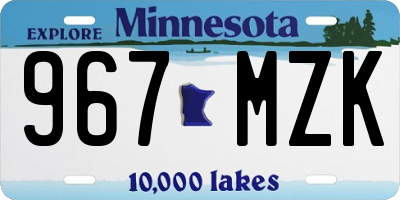 MN license plate 967MZK