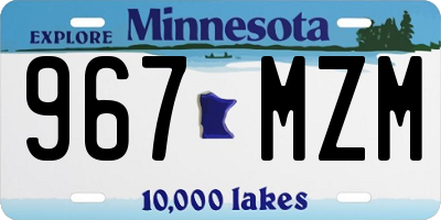 MN license plate 967MZM