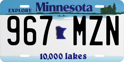 MN license plate 967MZN