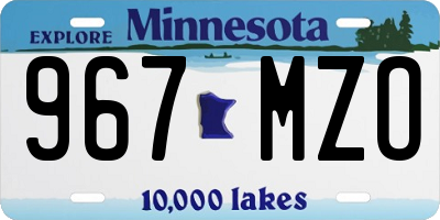 MN license plate 967MZO