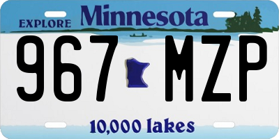 MN license plate 967MZP