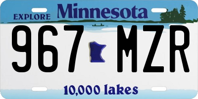 MN license plate 967MZR