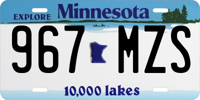 MN license plate 967MZS