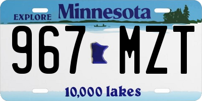 MN license plate 967MZT