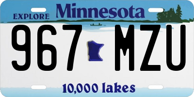 MN license plate 967MZU