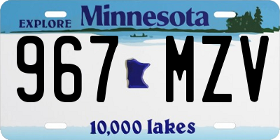 MN license plate 967MZV