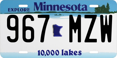 MN license plate 967MZW