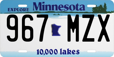 MN license plate 967MZX
