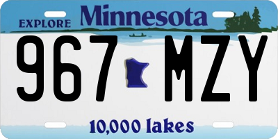 MN license plate 967MZY
