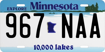 MN license plate 967NAA