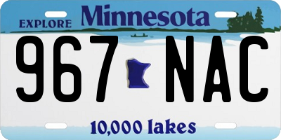 MN license plate 967NAC