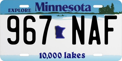 MN license plate 967NAF