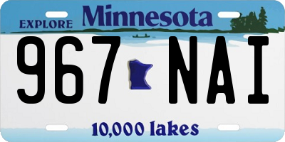 MN license plate 967NAI