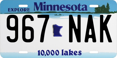 MN license plate 967NAK