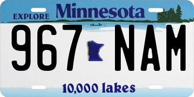 MN license plate 967NAM