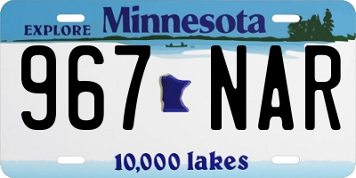 MN license plate 967NAR