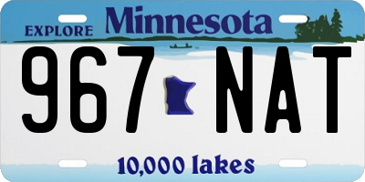 MN license plate 967NAT