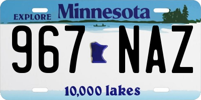 MN license plate 967NAZ