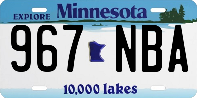 MN license plate 967NBA