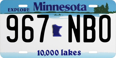 MN license plate 967NBO