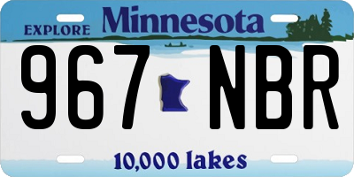 MN license plate 967NBR