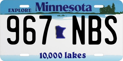 MN license plate 967NBS