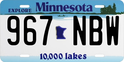 MN license plate 967NBW